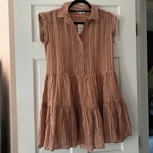 Lou & Grey for LOFT Gingham Swing Dress NWT